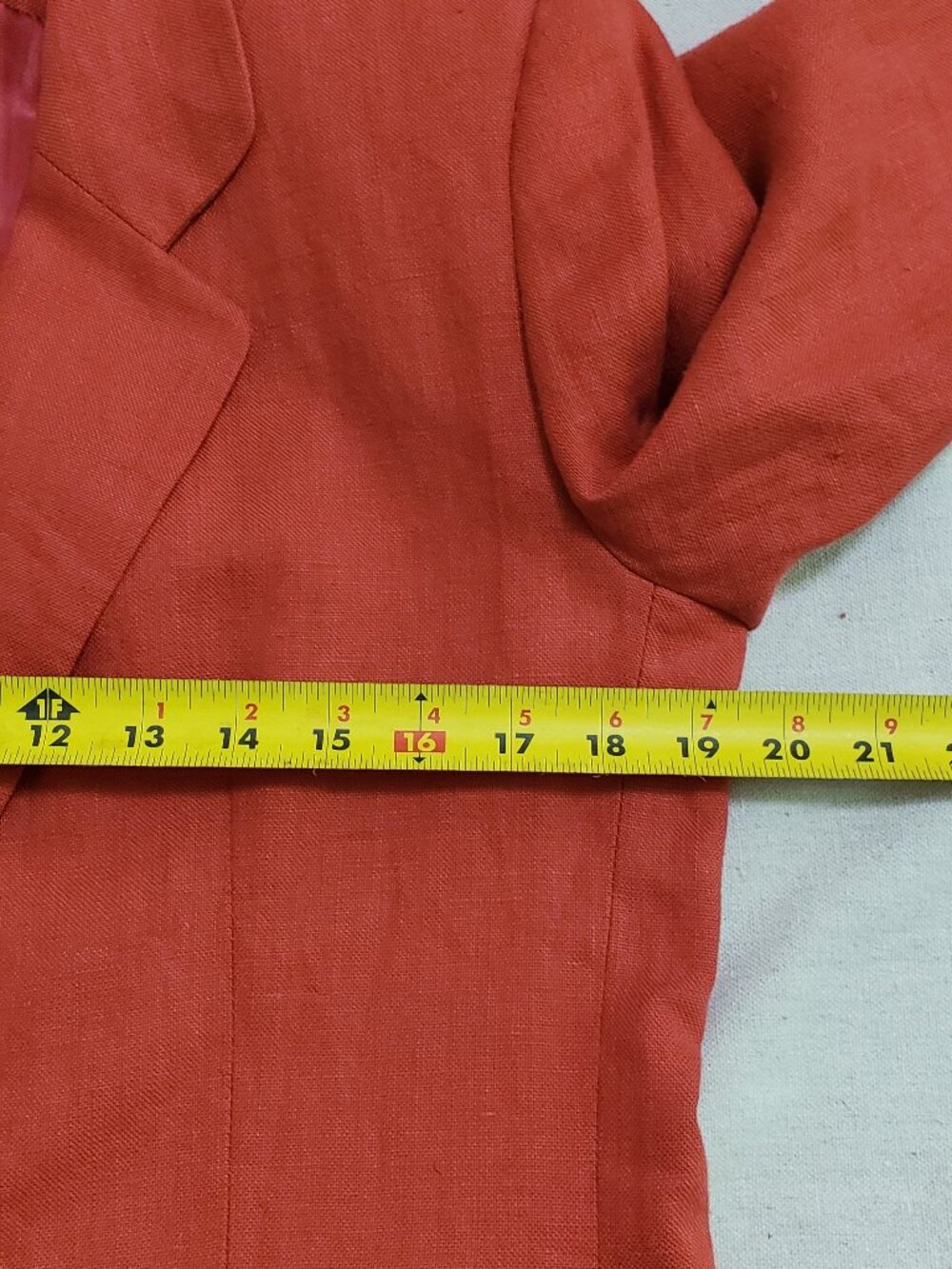 New Jennifer Moore Women's Size 6 Break/ Orange 100% Linen Blazer Shell Buttons - Picture 4 of 13